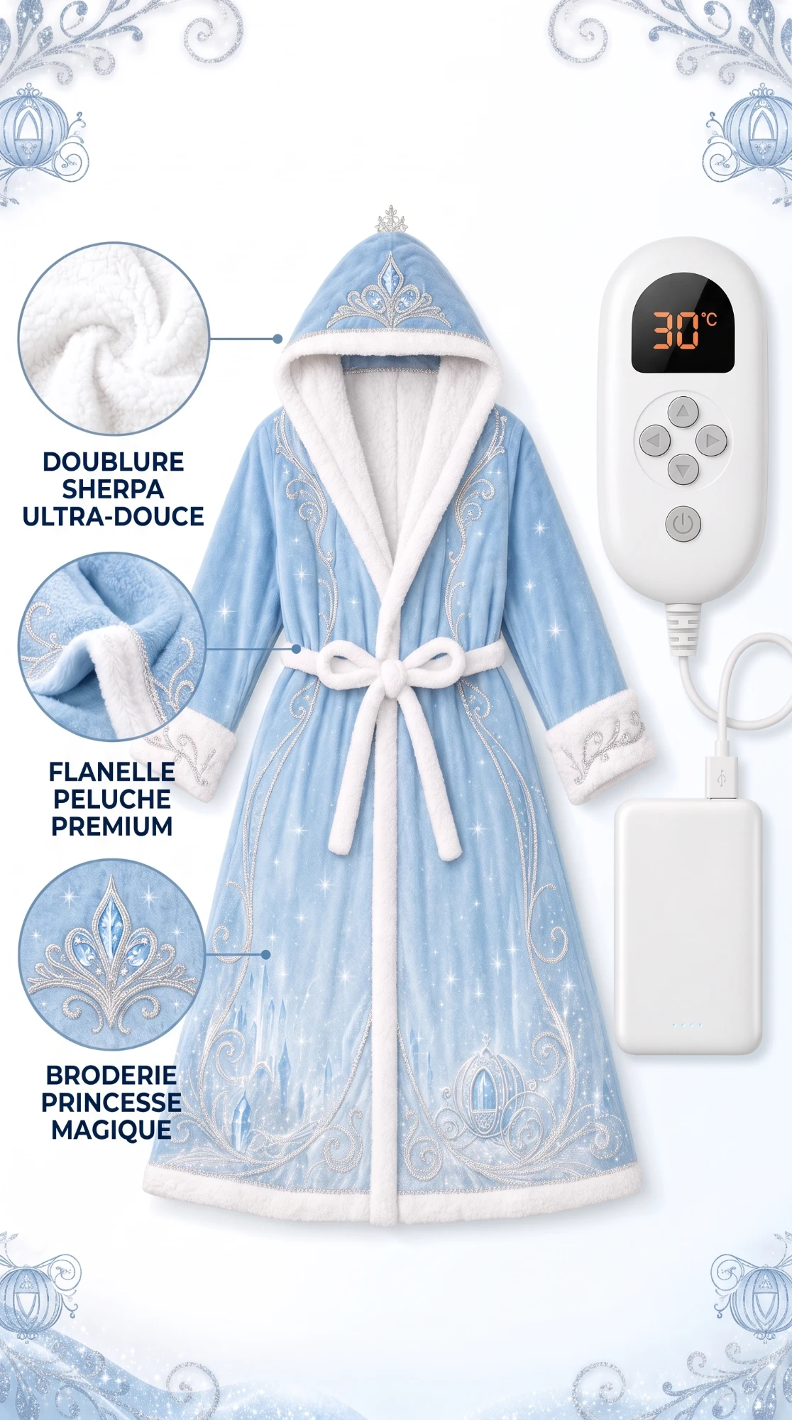 Peignoir chauffant Princia Lune d'Hiver
